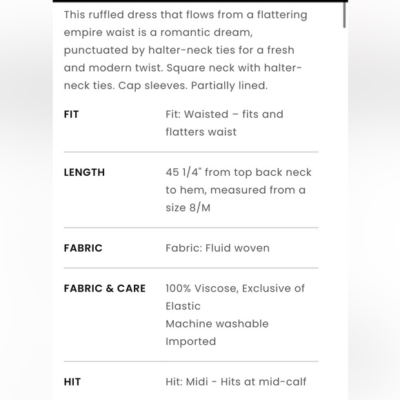 Loft Hibiscus Ruffle Midi Halter Dress Size 0 - Picture 9 of 9